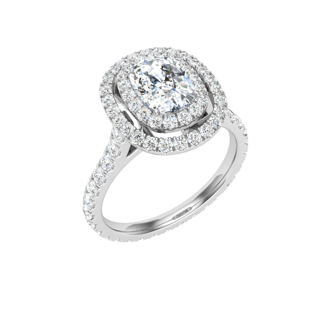 Elixir Cushion Halo Moissanite Engagement Ring