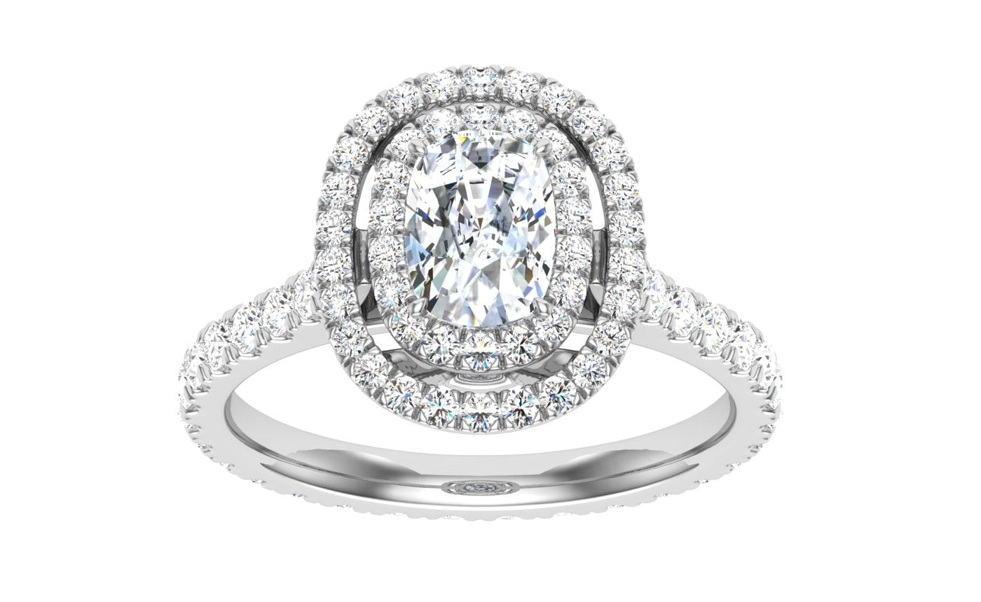 Elixir Cushion Halo Moissanite Engagement Ring