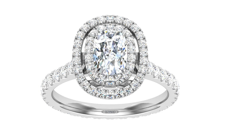 Elixir Cushion Halo Moissanite Engagement Ring