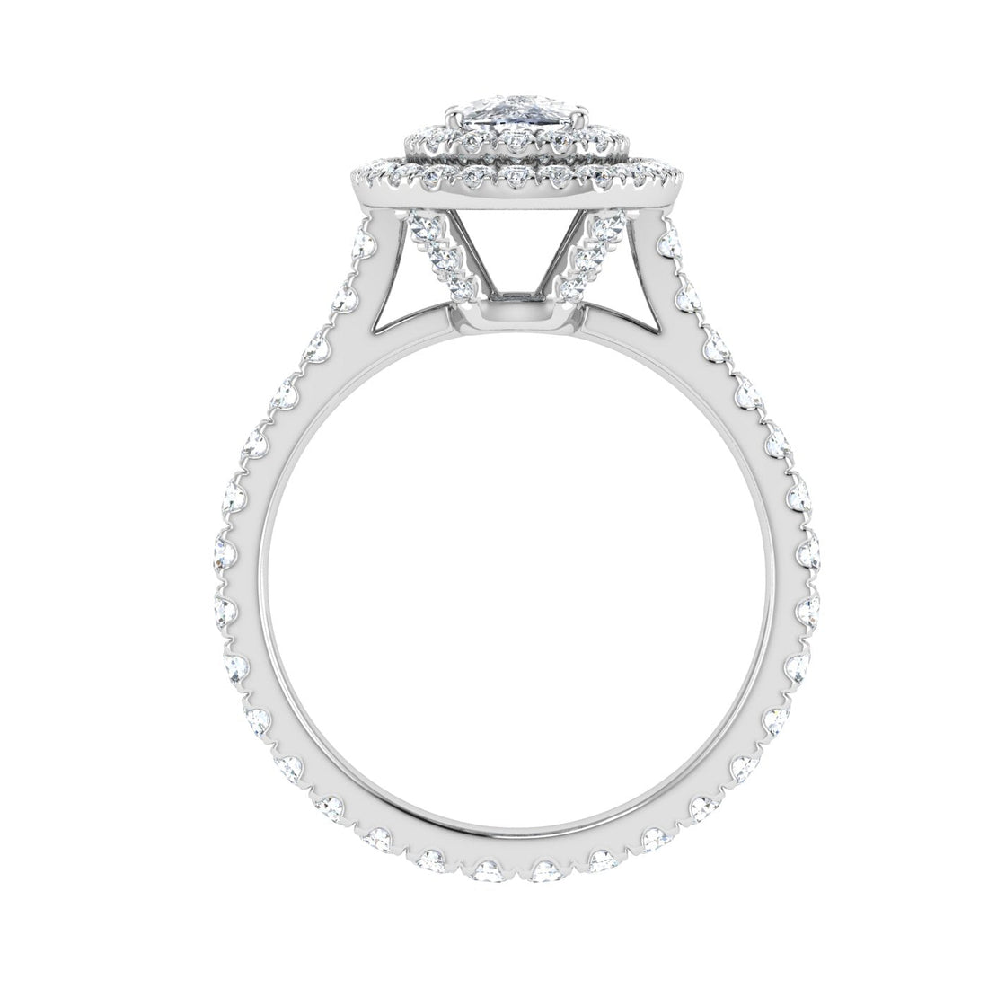 Elixir Cushion Halo Moissanite Engagement Ring