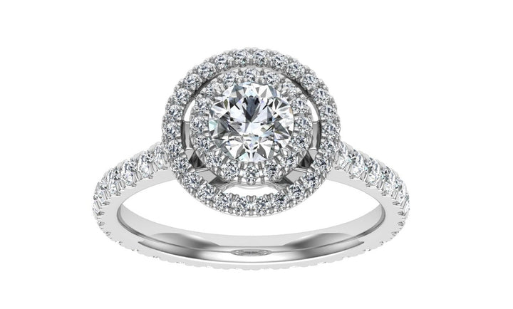 Elixir Round Cut Halo Moissanite Engagement Ring