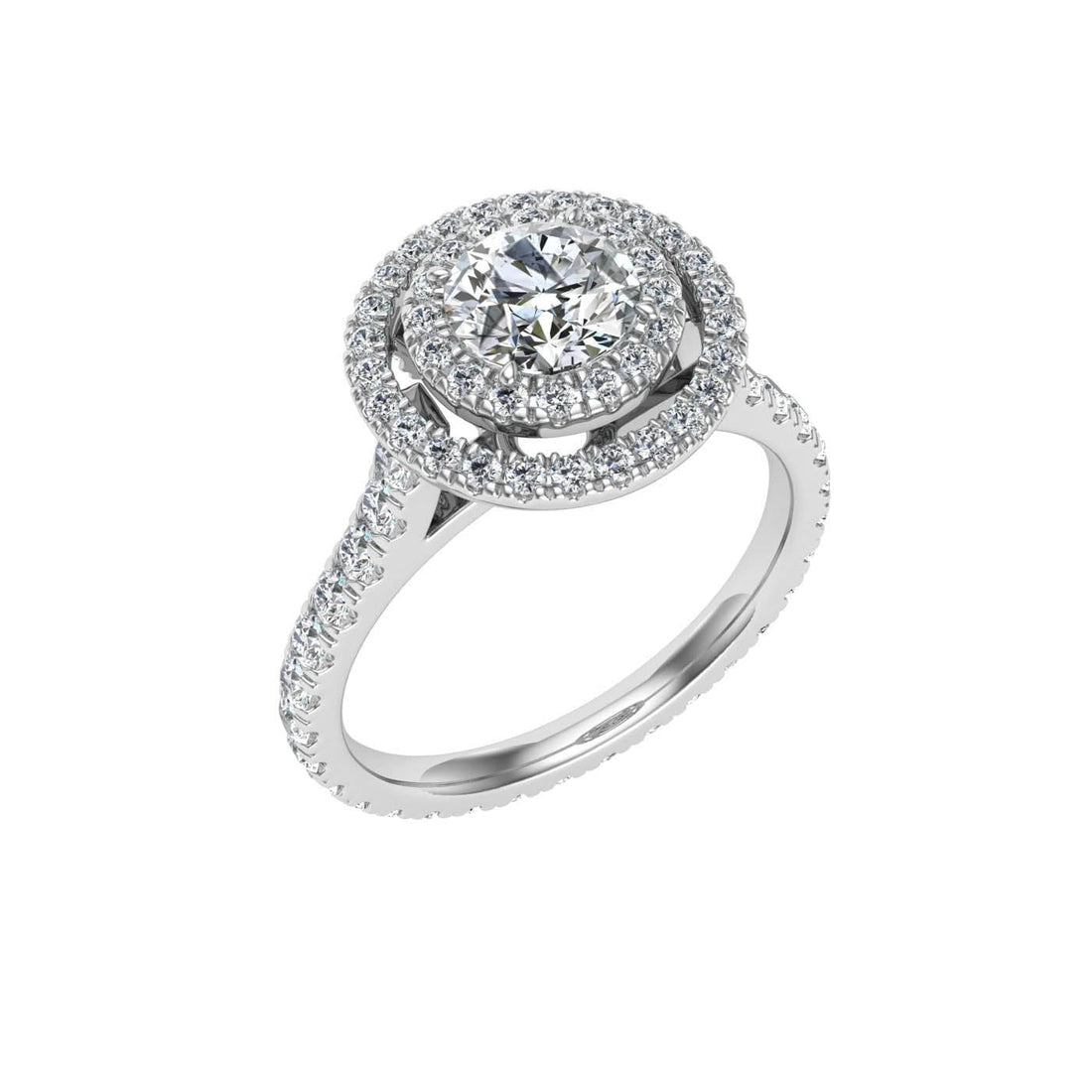 Elixir Round Cut Halo Moissanite Engagement Ring