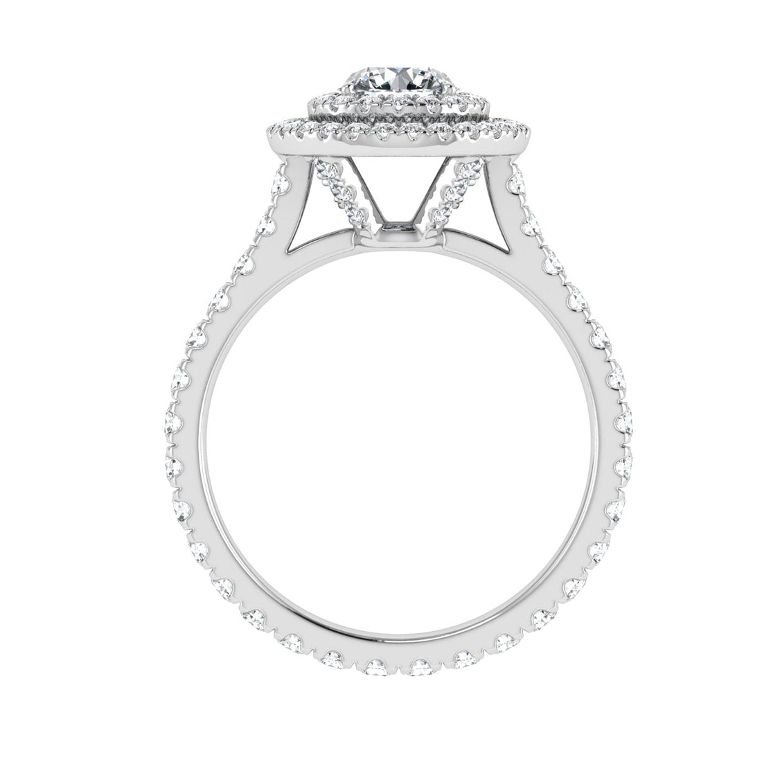 Elixir Round Cut Halo Moissanite Engagement Ring