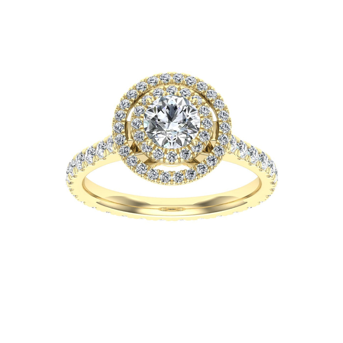 Elixir Round Cut Halo Moissanite Engagement Ring