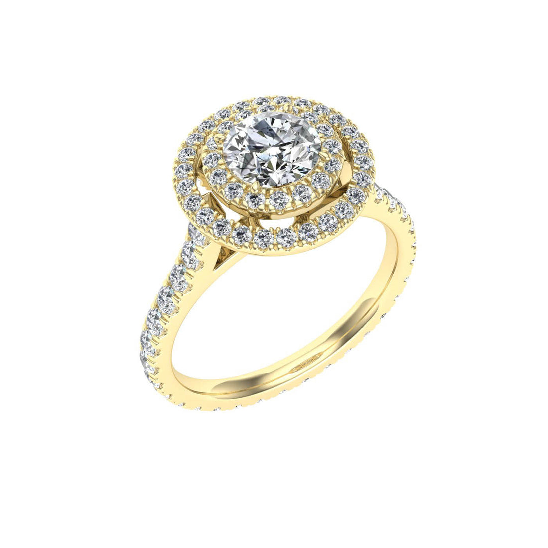 Elixir Round Cut Halo Moissanite Engagement Ring