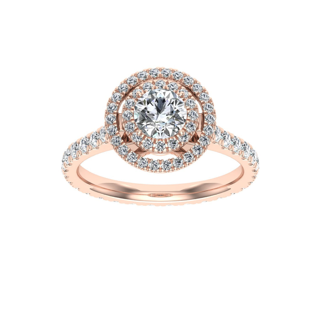 Elixir Round Cut Halo Moissanite Engagement Ring