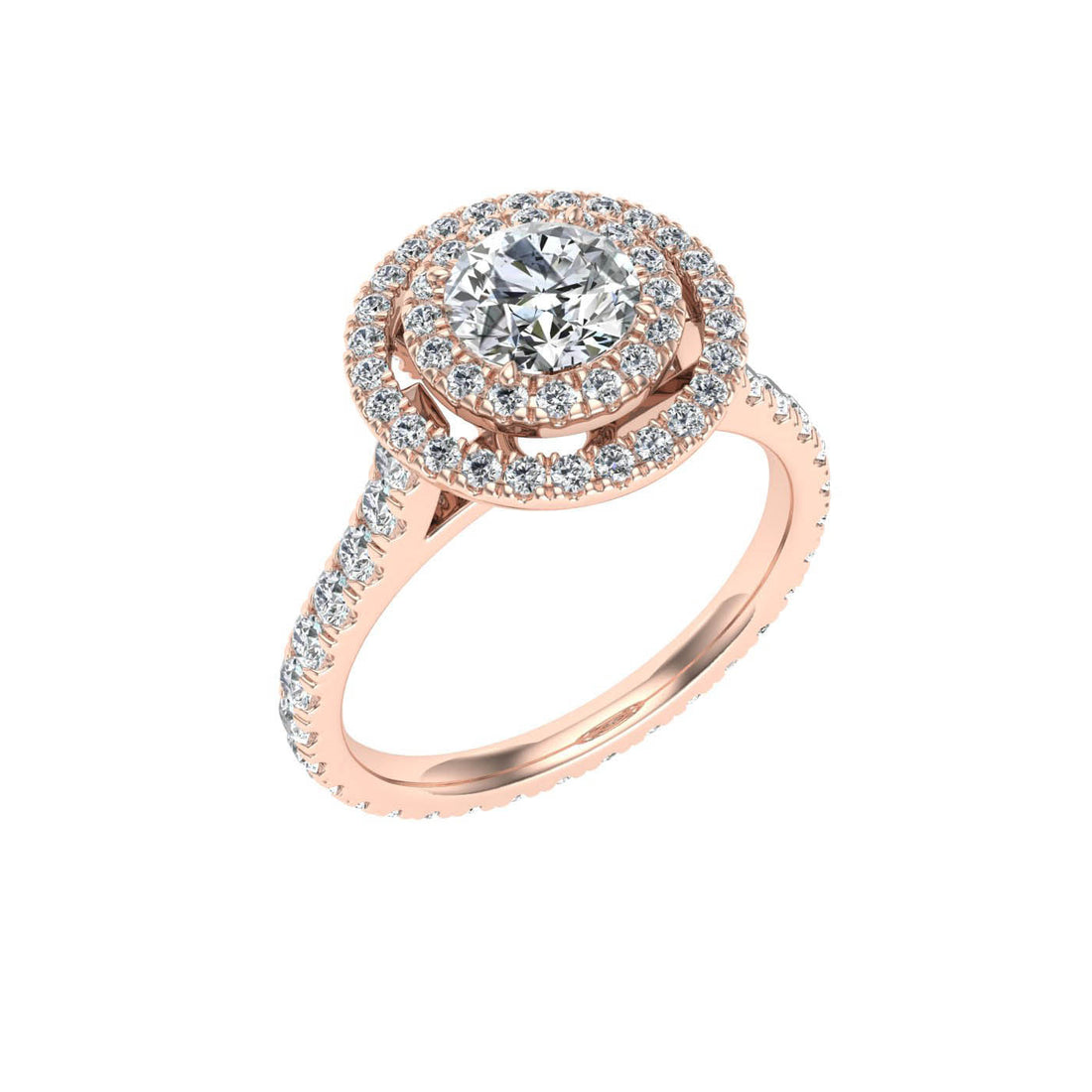 Elixir Round Cut Halo Moissanite Engagement Ring