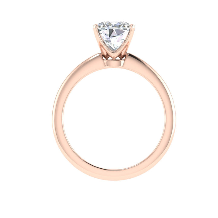 Elongated Cushion Cut Solitaire Moissanite Engagement Ring Rose Gold