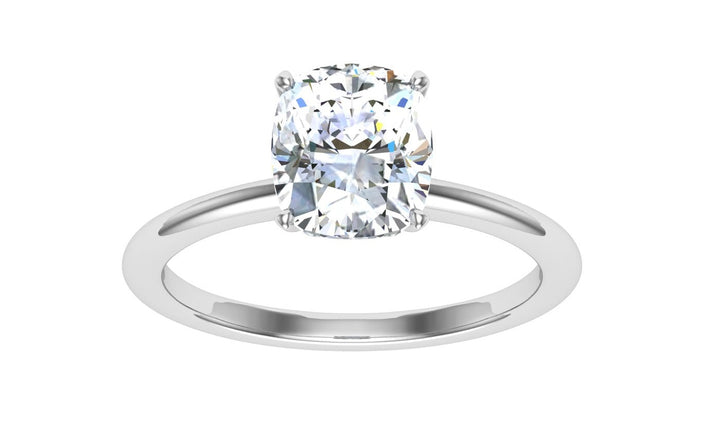 Elongated Cushion Cut Solitaire Moissanite Engagement Ring White Gold