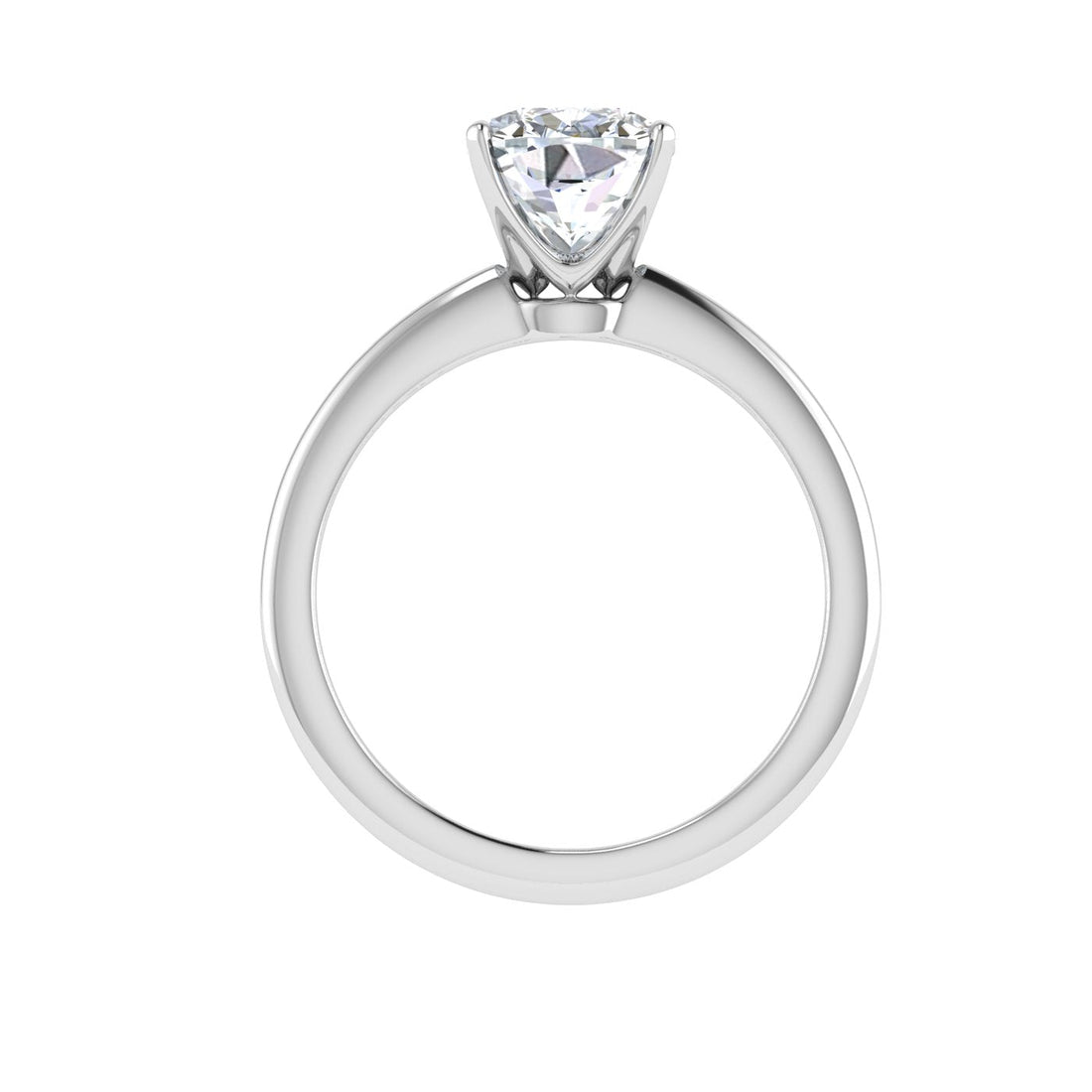 Elongated Cushion Cut Solitaire Moissanite Engagement Ring White Gold