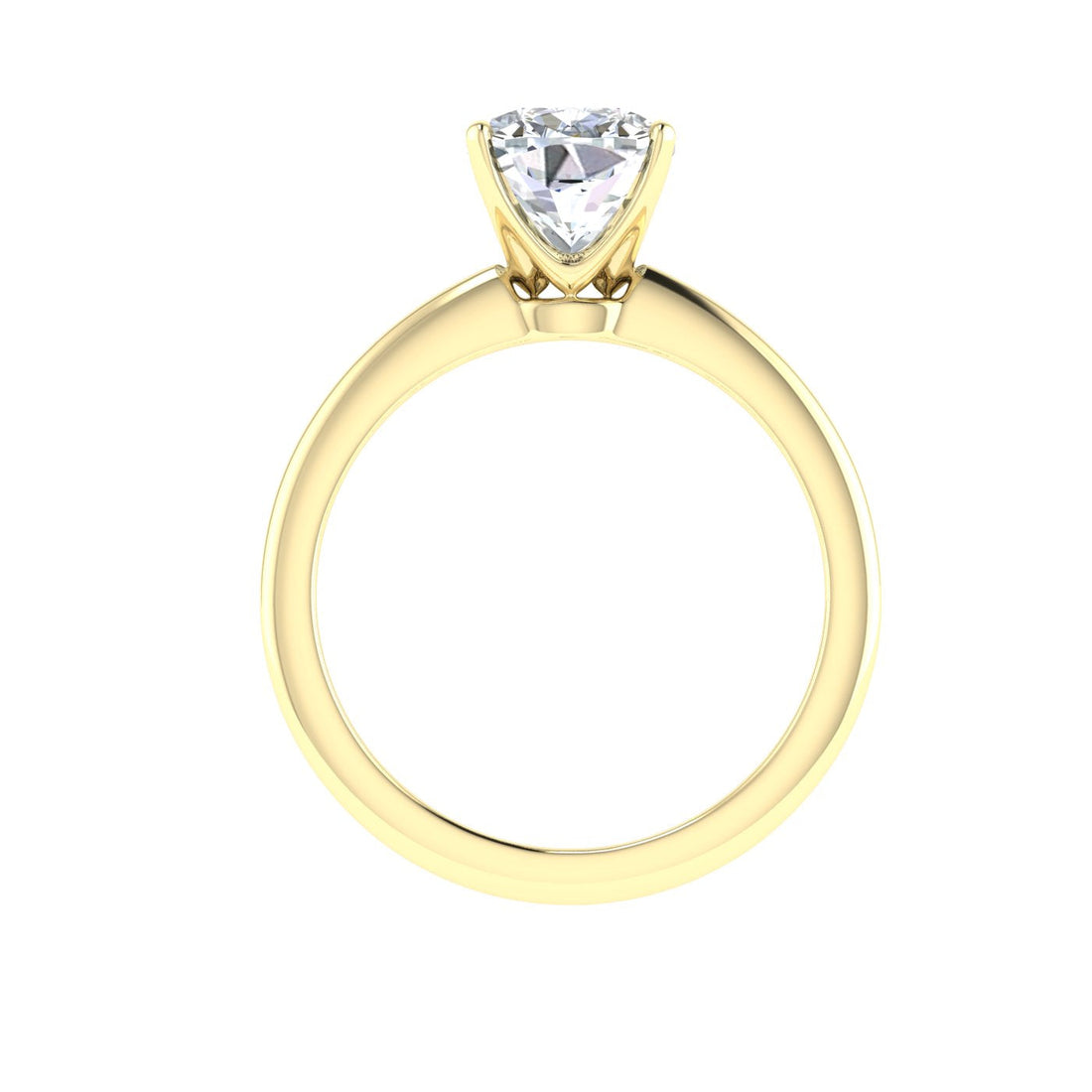 Elongated Cushion Cut Solitaire Moissanite Engagement Ring Yellow Gold