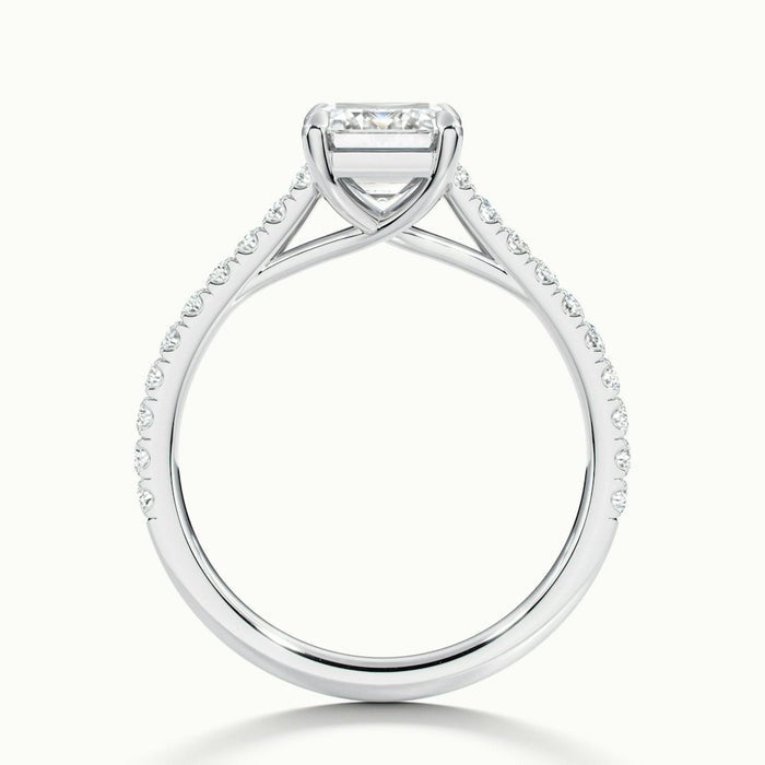 Elysian Emerald Temple Scallop Moissanite Engagement Ring