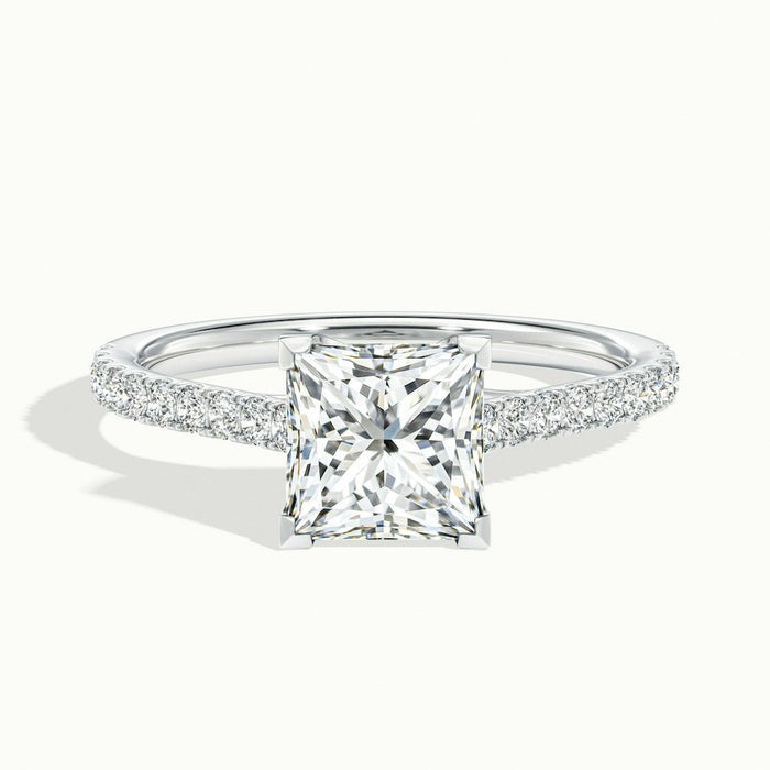 Elysian Princess Temple Scallop Moissanite Engagement Ring