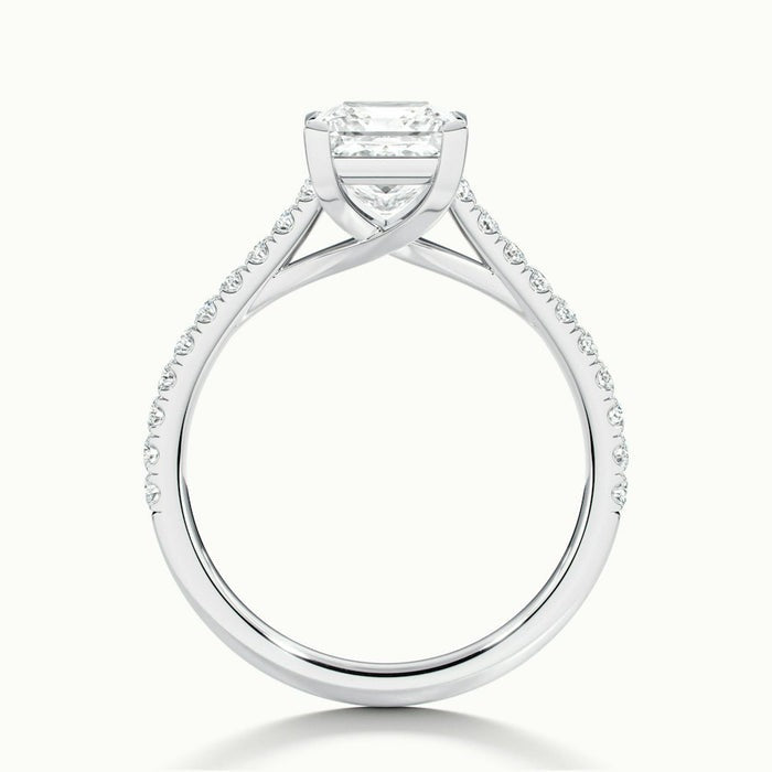 Elysian Princess Temple Scallop Moissanite Engagement Ring