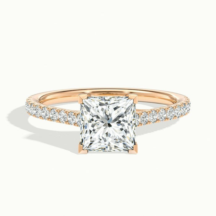 Elysian Princess Temple Scallop Moissanite Engagement Ring