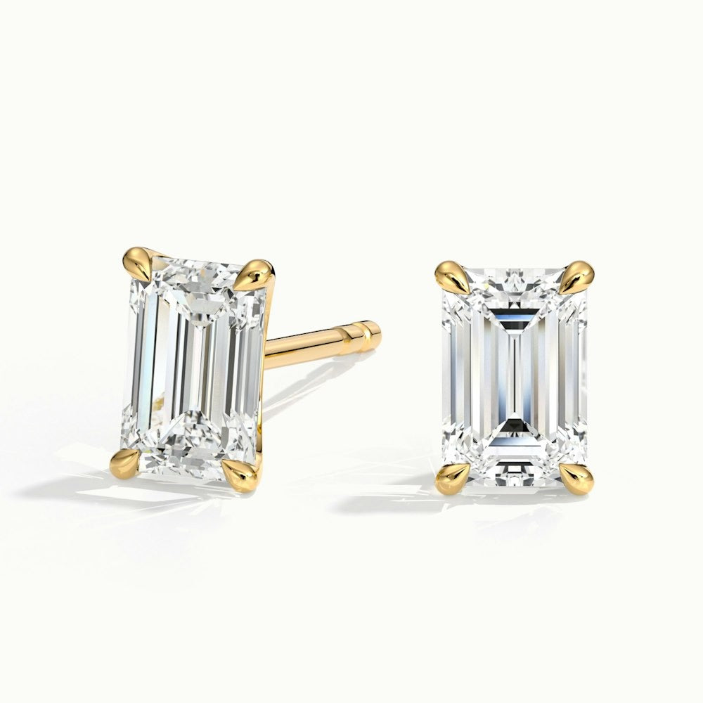 Emerald Cut Moissanite Earrings