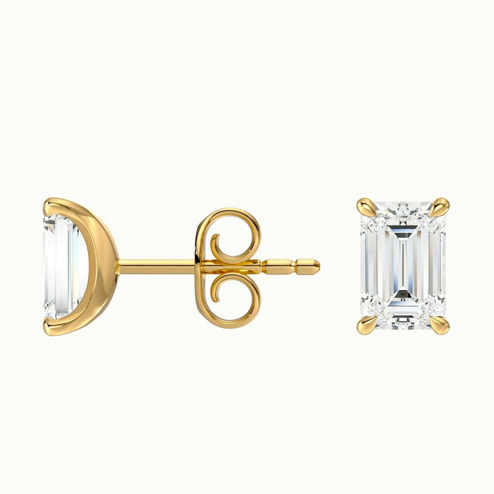 Emerald Cut Moissanite Earrings