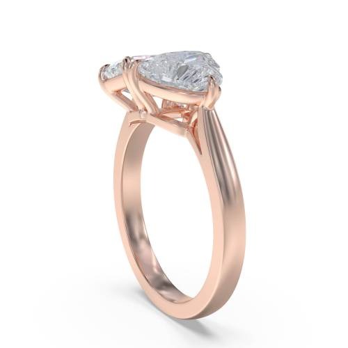 Emerald & Heart Two Stone Lab Grown Diamond Rings