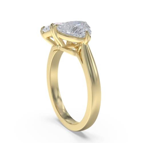 Emerald & Heart Two Stone Lab Grown Diamond Rings