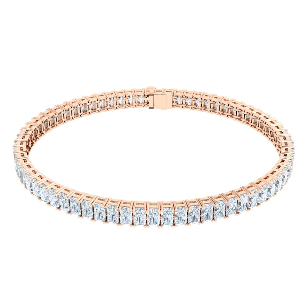 Emerald Tennis Moissanite Bracelet Rose Gold