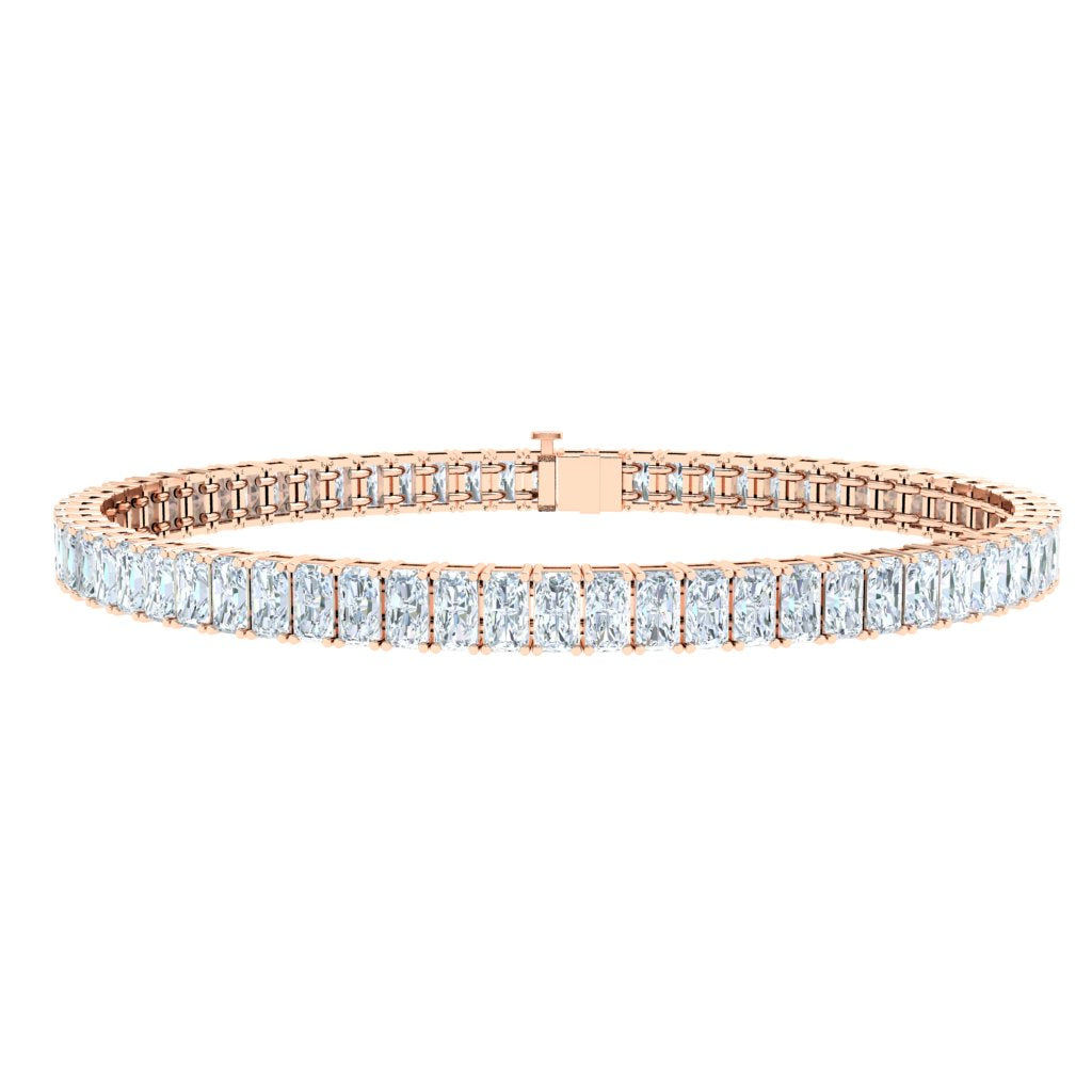 Emerald Tennis Moissanite Bracelet Rose Gold