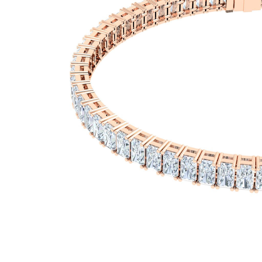 Emerald Tennis Moissanite Bracelet Rose Gold