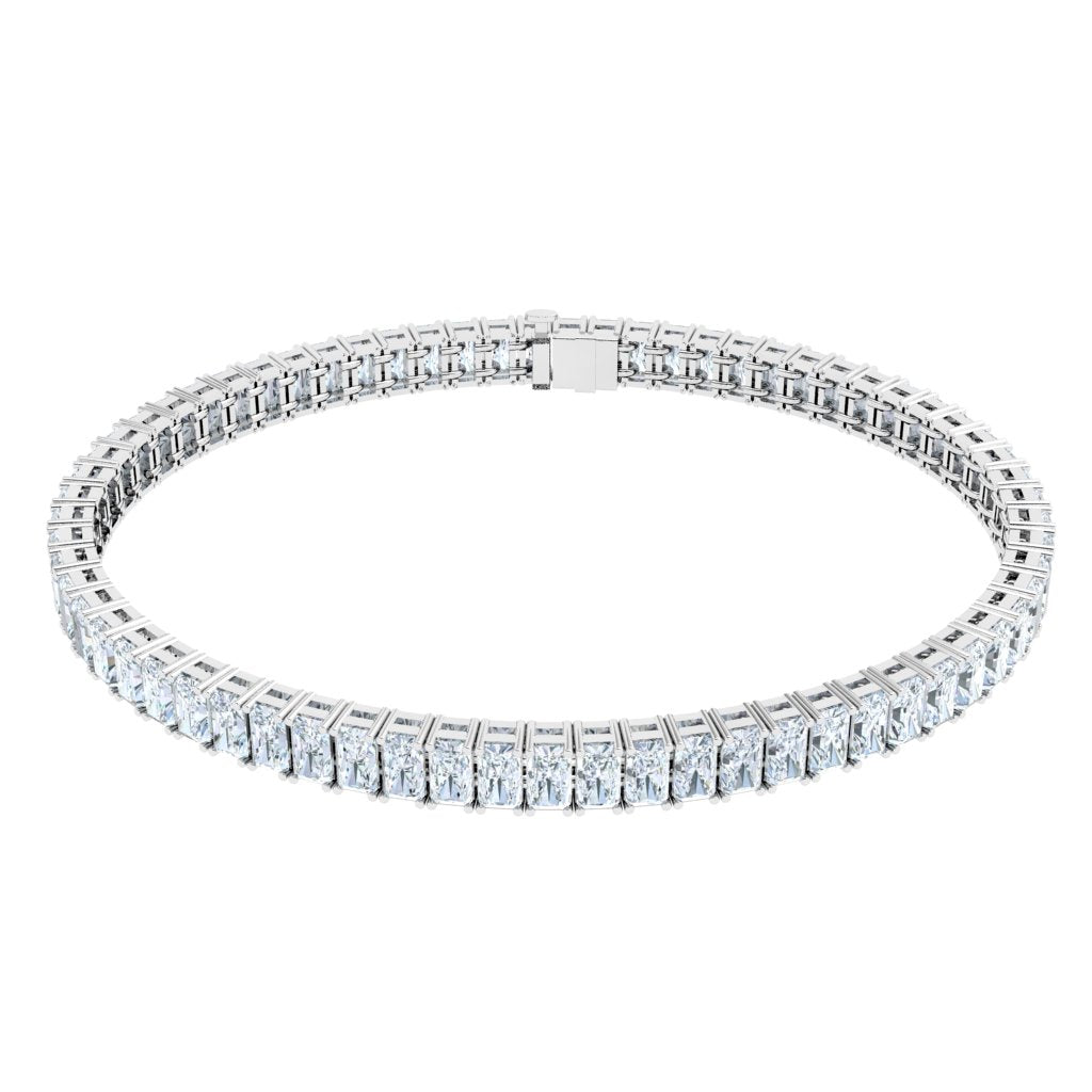 Emerald Tennis Moissanite Bracelet White Gold