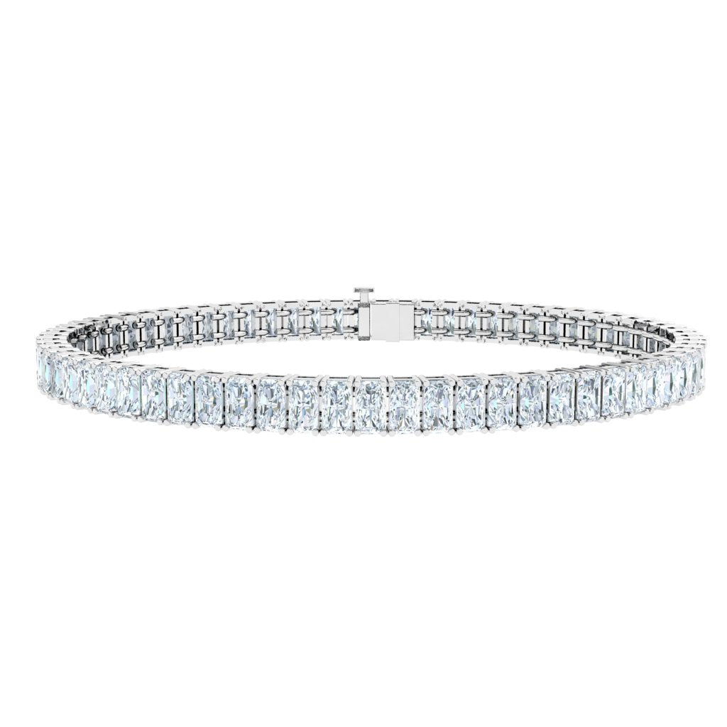 Emerald Tennis Moissanite Bracelet White Gold