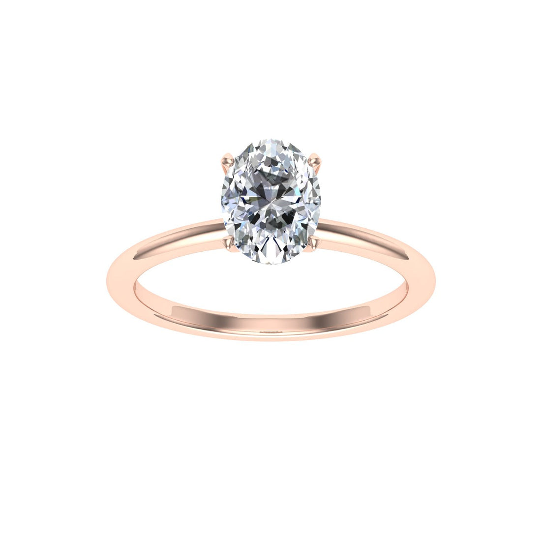 Empyrean Oval Cut Solitaire Moissanite Engagement Ring Rose Gold