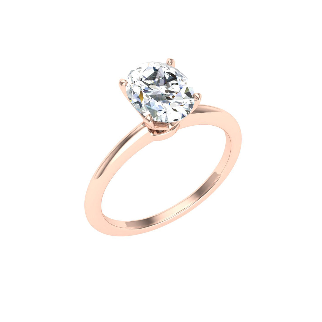 Empyrean Oval Cut Solitaire Moissanite Engagement Ring Rose Gold