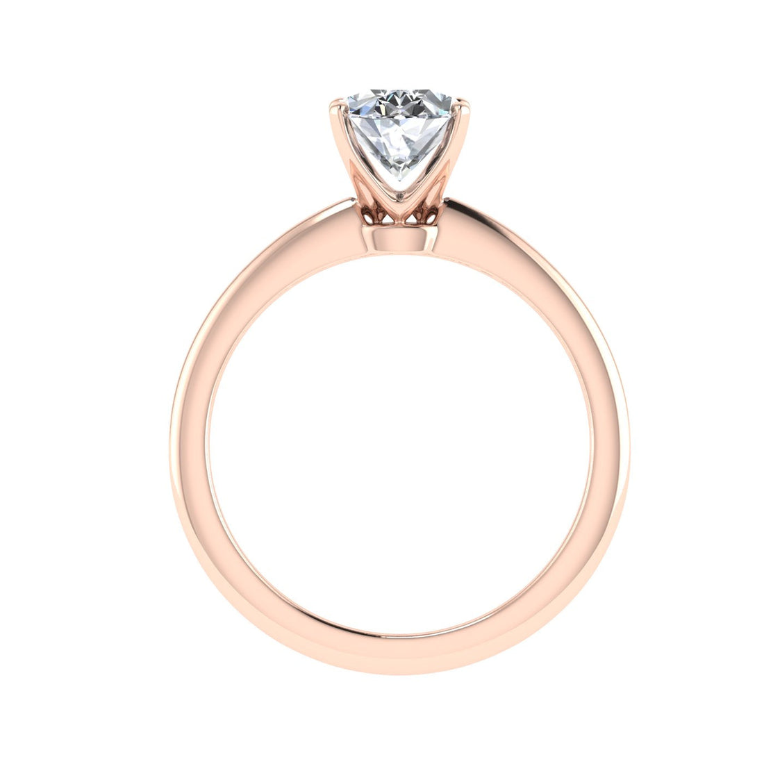 Empyrean Oval Cut Solitaire Moissanite Engagement Ring Rose Gold