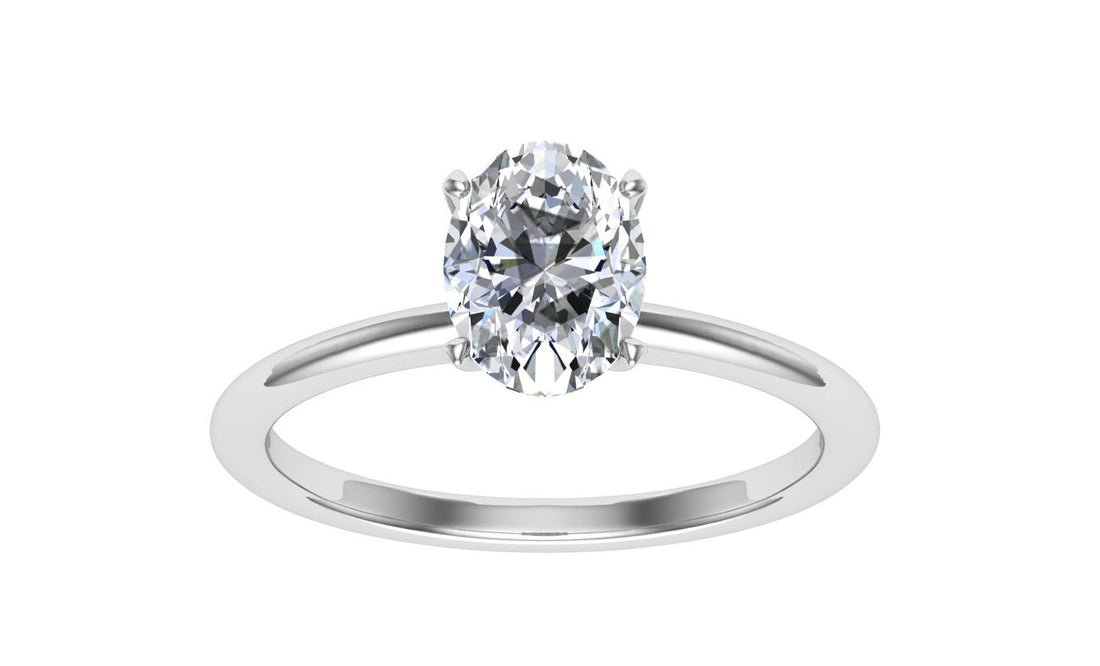 Empyrean Oval Cut Solitaire Moissanite Engagement Ring White Gold