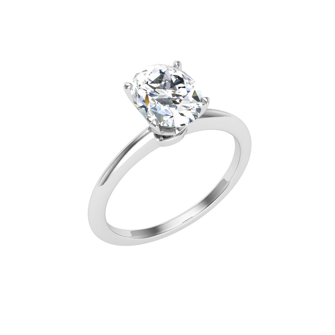 Empyrean Oval Cut Solitaire Moissanite Engagement Ring White Gold