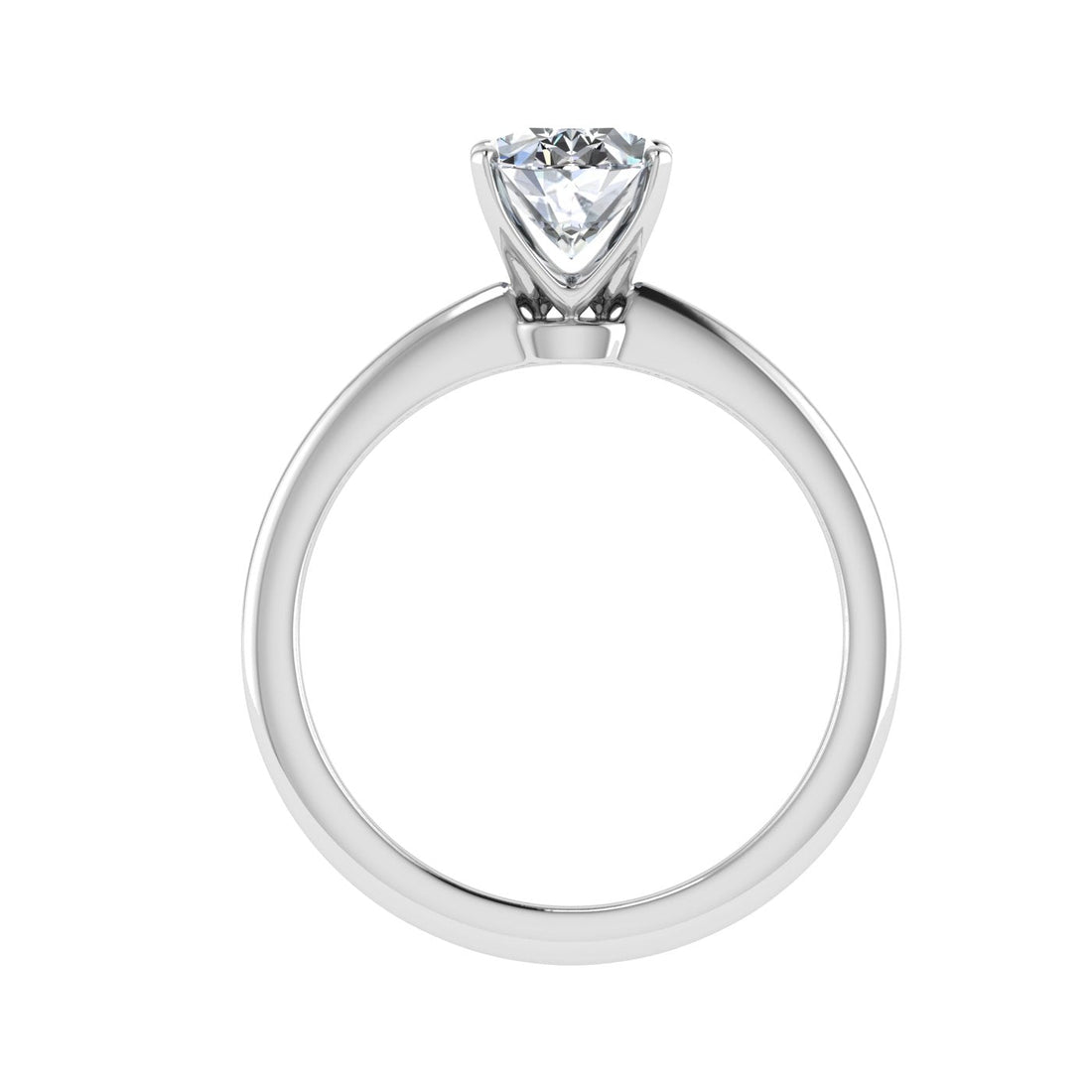 Empyrean Oval Cut Solitaire Moissanite Engagement Ring White Gold