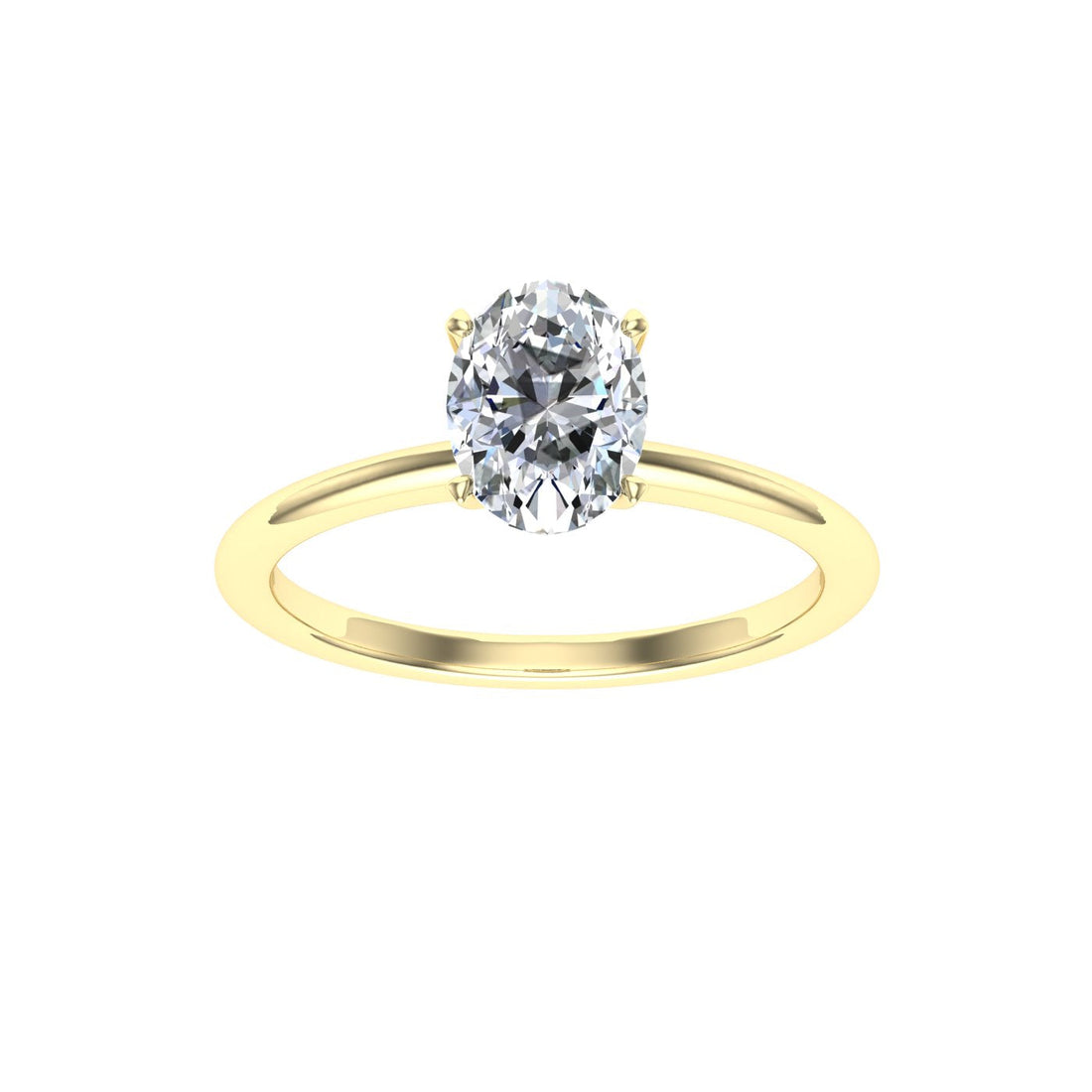 Empyrean Oval Cut Solitaire Moissanite Engagement Ring Yellow Gold