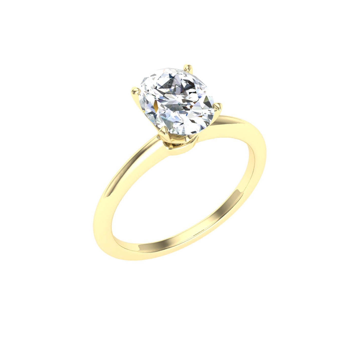 Empyrean Oval Cut Solitaire Moissanite Engagement Ring Yellow Gold