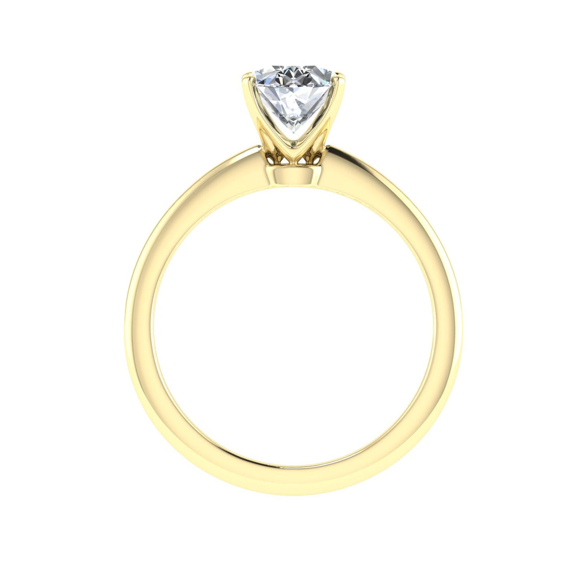 Empyrean Oval Cut Solitaire Moissanite Engagement Ring Yellow Gold