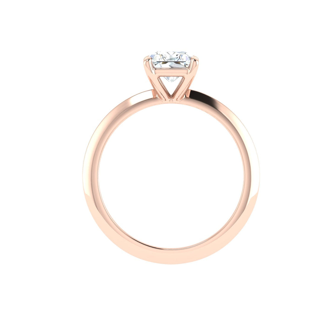 Enchanting Radiant Cut Solitaire Moissanite Engagement Ring Rose Gold