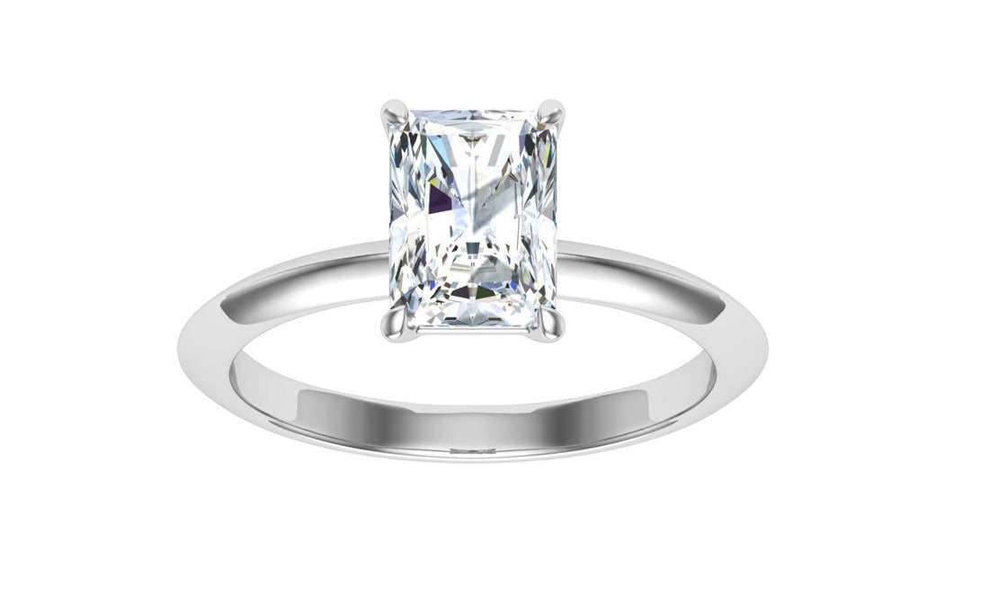 Enchanting Radiant Cut Solitaire Moissanite Engagement Ring White Gold