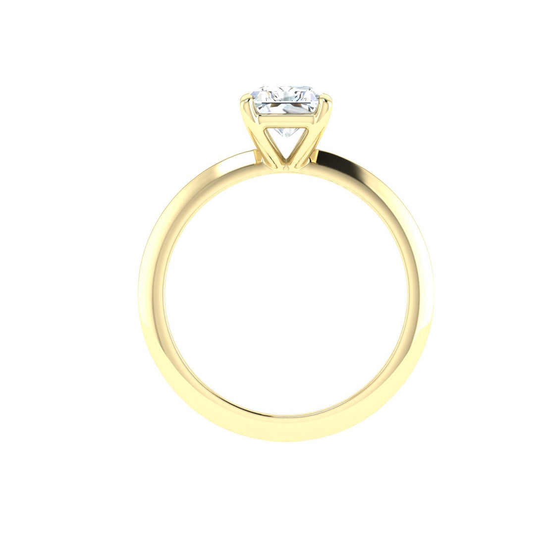 Enchanting Radiant Cut Solitaire Moissanite Engagement Ring Yellow Gold