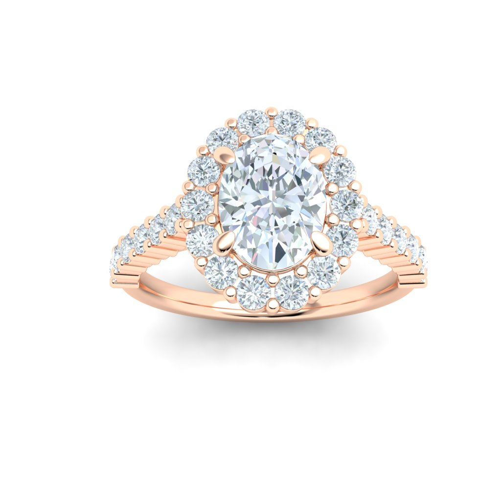 Enigmatic Oval Cut Vintage Moissanite Engagement Ring Rose Gold