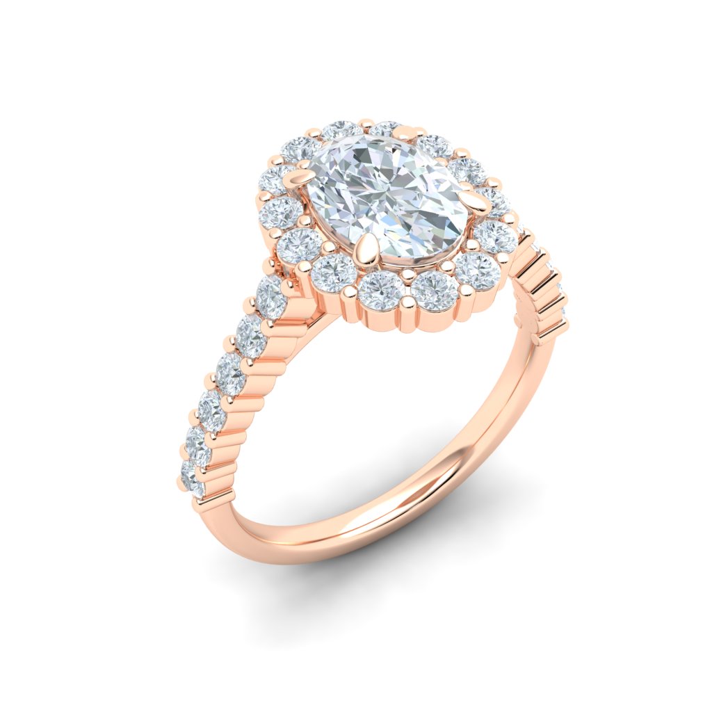 Enigmatic Oval Cut Vintage Moissanite Engagement Ring Rose Gold