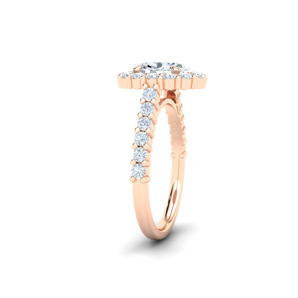 Enigmatic Oval Cut Vintage Moissanite Engagement Ring Rose Gold