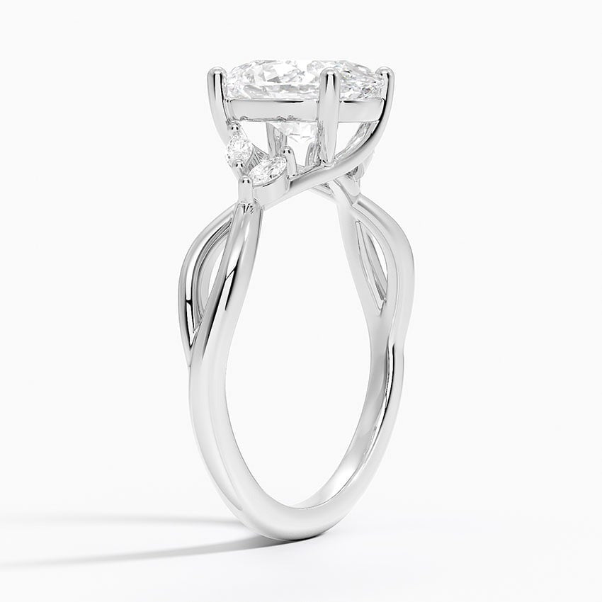 Essence 4-Prong Oval Willow Moissanite Engagement Ring White Gold