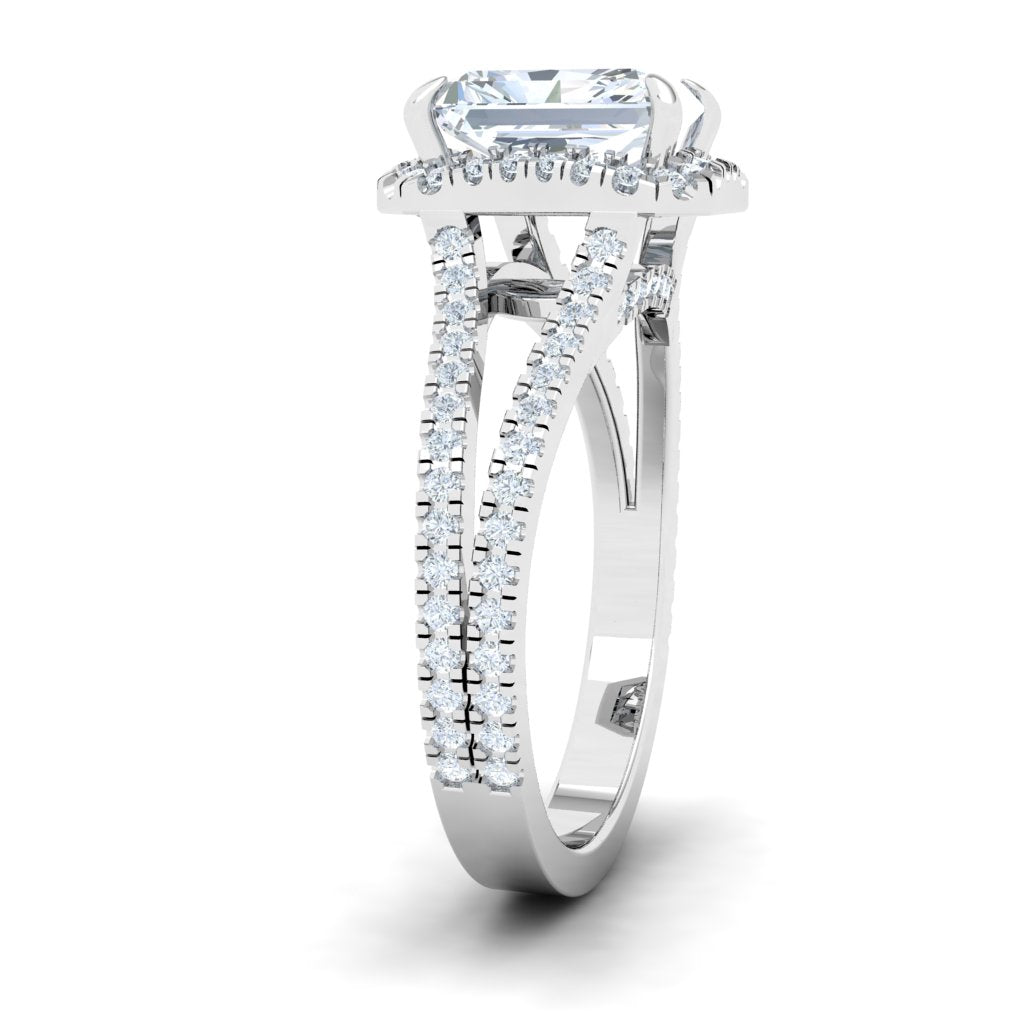 Essence Radiant with Halo Moissanite Engagement Ring 
