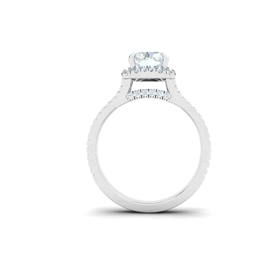 Essence Radiant with Halo Moissanite Engagement Ring 3