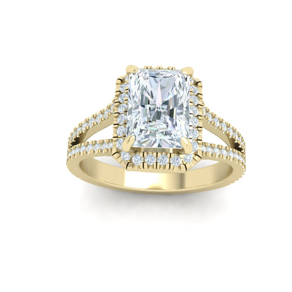 Essence Radiant with Halo Moissanite Engagement Ring