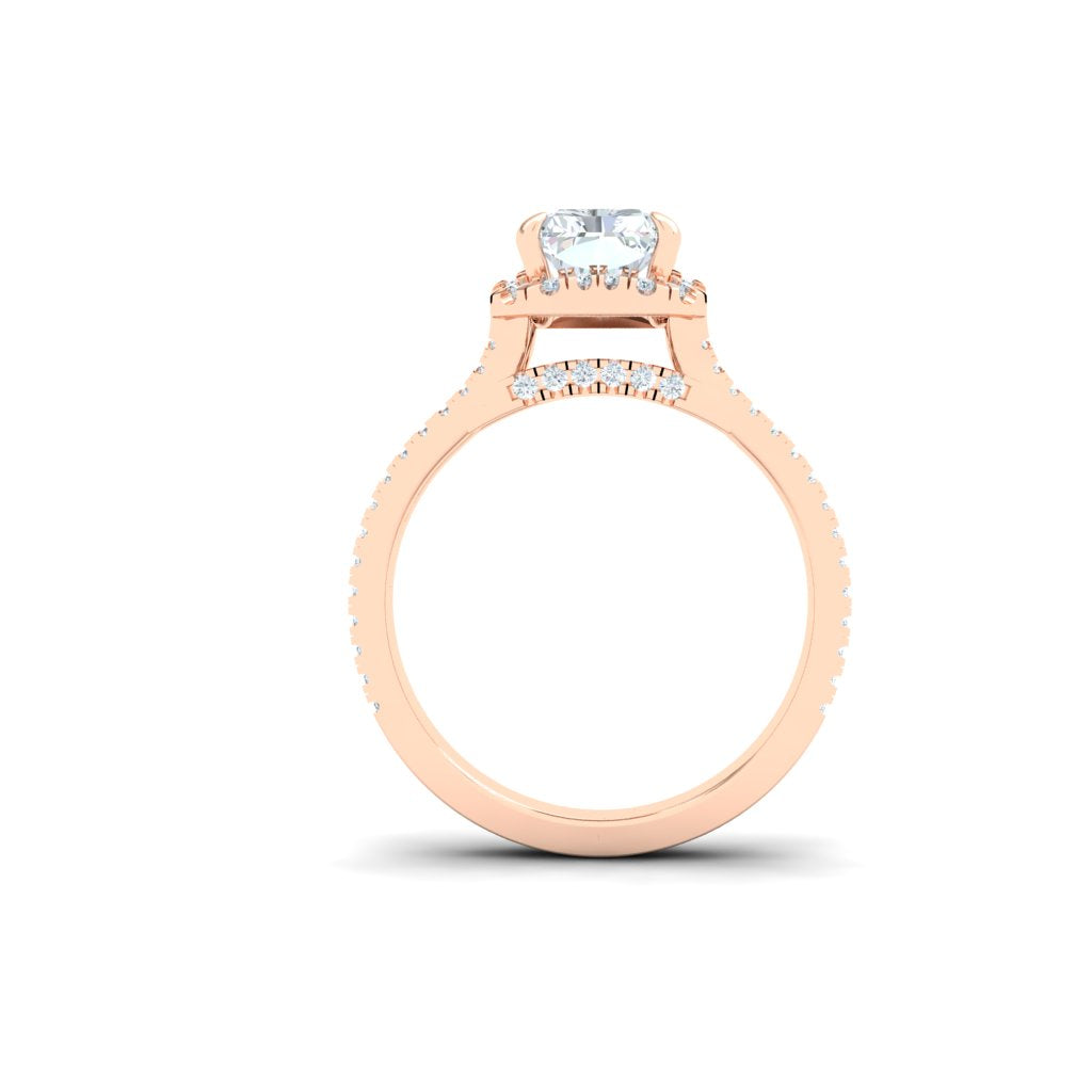 Essence Radiant with Halo Moissanite Engagement Ring rose gold 4