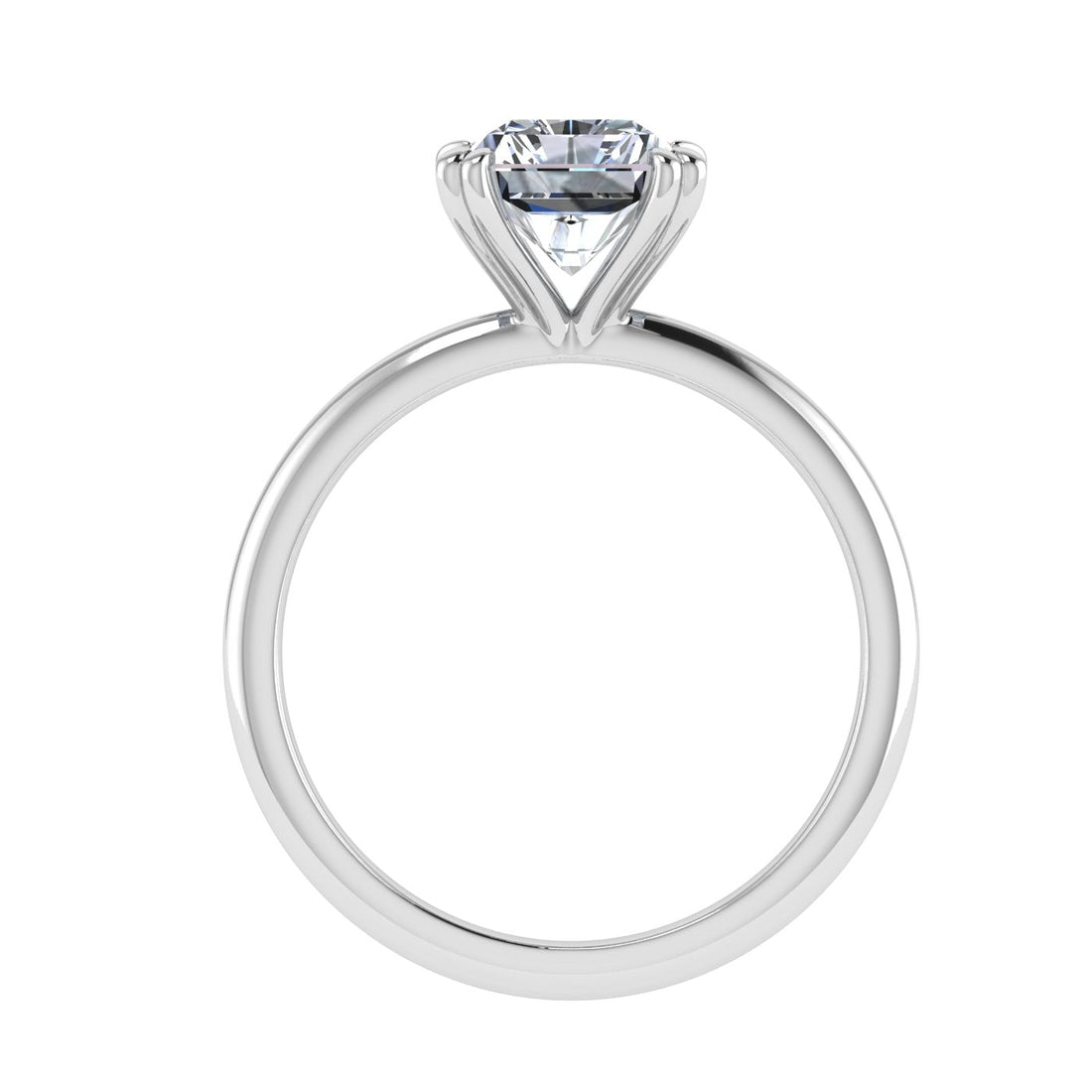 Eternal Double Claw Radiant Cut Moissanite Engagement Ring White Gold