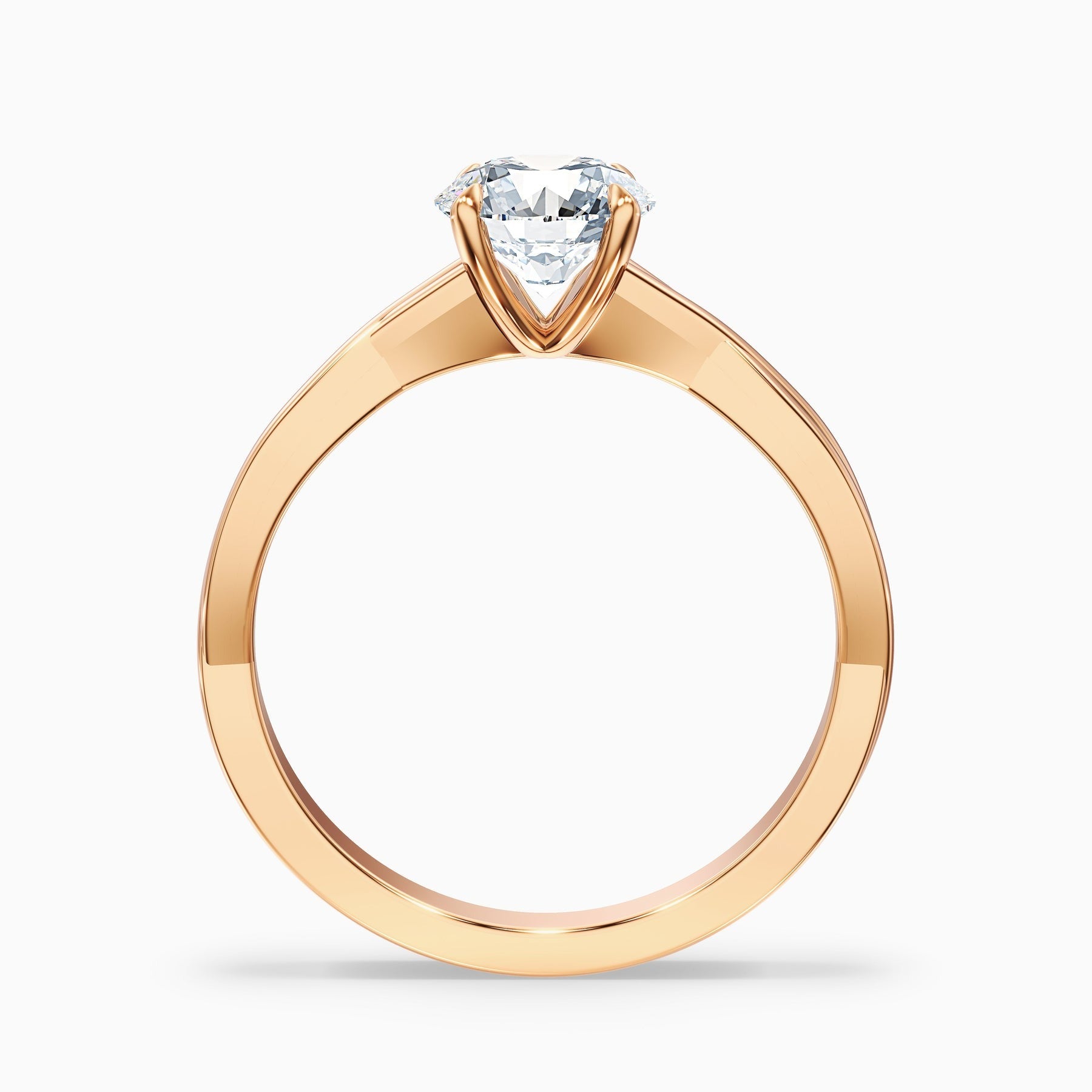 Eternelle 1 Carat Round Solitaire Twisted Band Lab Grown Engagement Ring in 10k Rose Gold